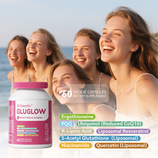 Cozycity GluGlow Radiant Defense Complex – Skin Brightening & Antioxidant Support, 60 Capsules