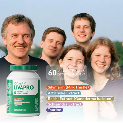 Cozycity Livapro Triple-Action Liver Support Complex – Daily Liver Health & Metabolism Support, 60 Capsules