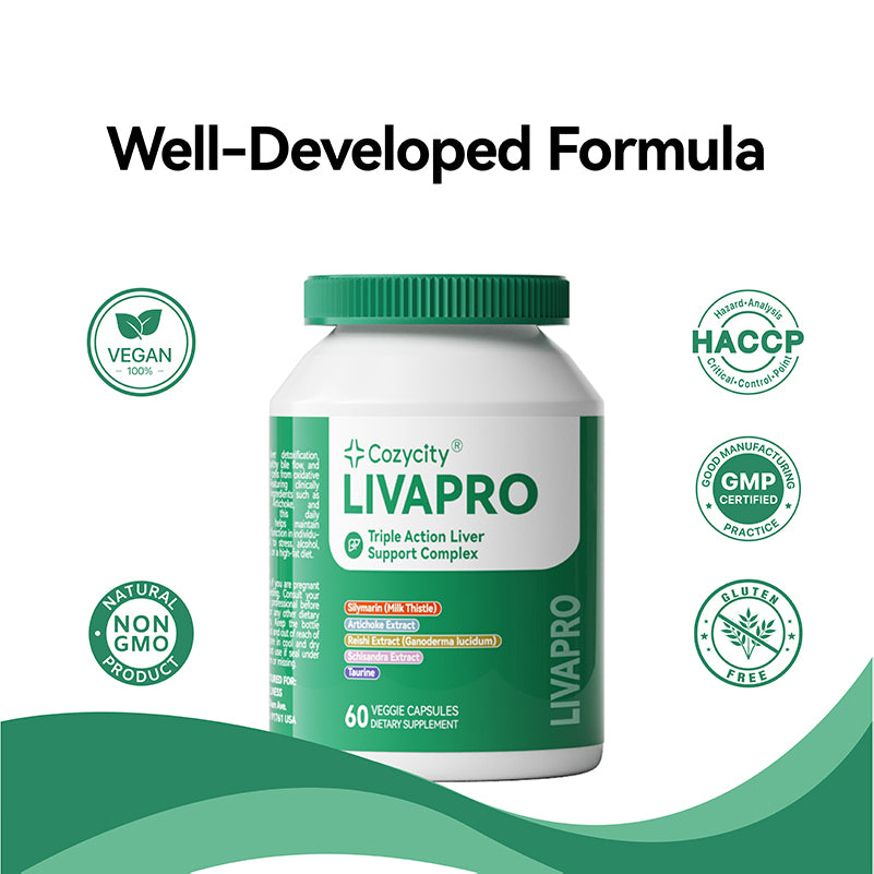 Cozycity Livapro Triple-Action Liver Support Complex – Daily Liver Health & Metabolism Support, 60 Capsules