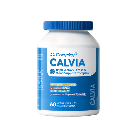 Cozycity CALVIA Triple-Action Mood Balance Complex – Stress Response & Calm Focus Support, 60 Capsules