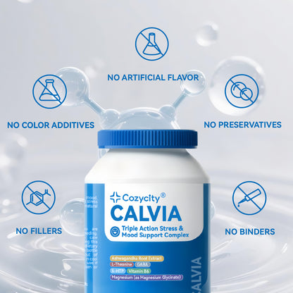 Cozycity CALVIA Triple-Action Mood Balance Complex – Stress Response & Calm Focus Support, 60 Capsules