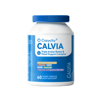 Cozycity CALVIA Triple-Action Mood Balance Complex – Stress Response & Calm Focus Support, 60 Capsules