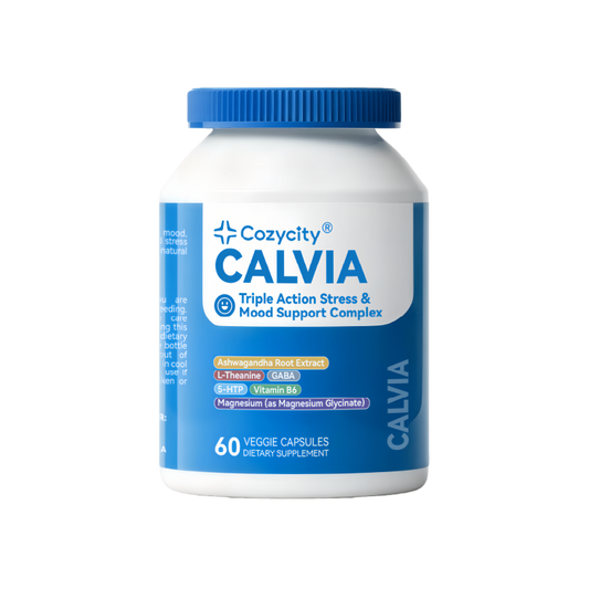 Cozycity CALVIA Triple-Action Mood Balance Complex – Stress Response & Calm Focus Support, 60 Capsules