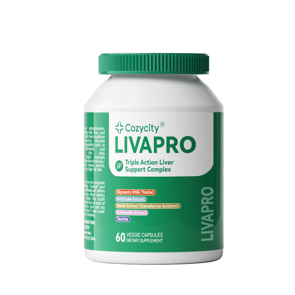 Cozycity LIVAPRO Triple-Action Liver Support Complex – Daily Liver Health & Metabolism Support, 60 Capsules